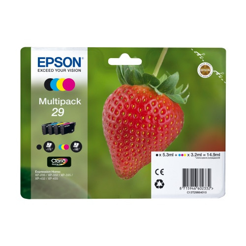 Epson 4 kasečių rinkinys No.29 (C13T29864012), juoda, žydra, purpurinė, geltona