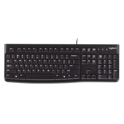 Klaviatūra laidinė Logitech K120 USB OEM (US) (920-002508), juoda-Klaviatūros, pelės ir