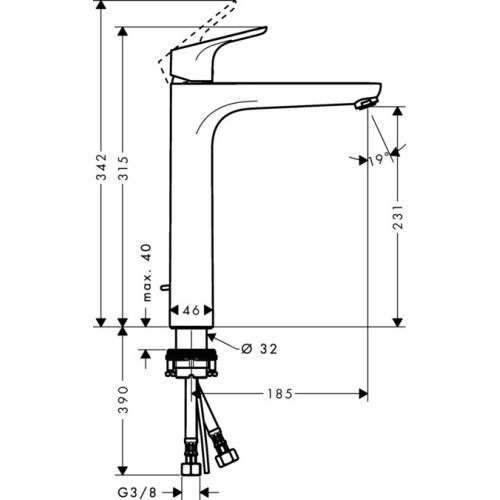 Praustuvo maišytuvas Hansgrohe Focus 31531000-Maišytuvai-Vonios ir jų priedai