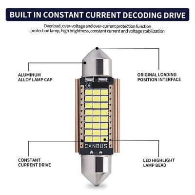 LED lemputė C5W 36mm 12V Canbus RC5W36-LED salono apšvietimas-Apšvietimas