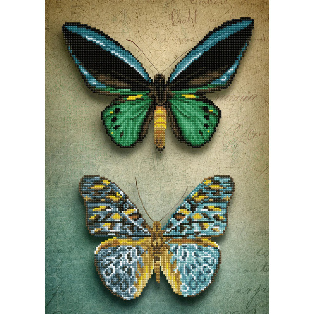 Deimantinė mozaika ANTIQUE BUTTERFLIES 51,5x37 Ugdymo ir kūrybos priemonės