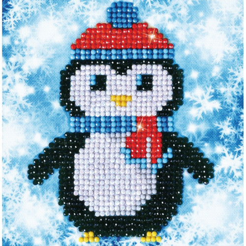 Deimantinė mozaika CHRISTMAS PENGUIN PICTURE 13,54x13,54 Ugdymo ir kūrybos priemonės