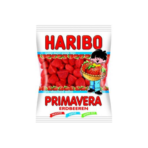 Guminukai HARIBO, Primavera, Erdbeeren, 100g Saldumynai