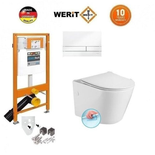 Potinkinis WC komplektas WERIT + Sapho Paco RIMLESS 174-91100900-00+PZ1012R Klozetai, pisuarai