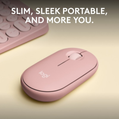 Logitech Pebble 2 M350s Belaidė pelė, RF Wireless + Bluetooth, 4000 DPI, Tonal Rose