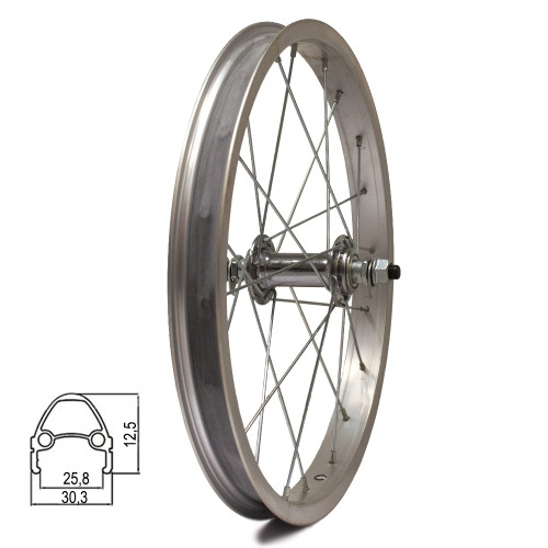 Priekinis ratas 16" // 20H // V-brake, alium. (sidabrinė) Ratai /jų dalys