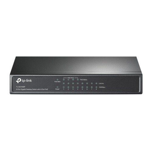 TP-Link TL-SG1008P 8-Port Gigabit Desktop Šakotuvas su 4-Port PoE+ Tinklo įranga