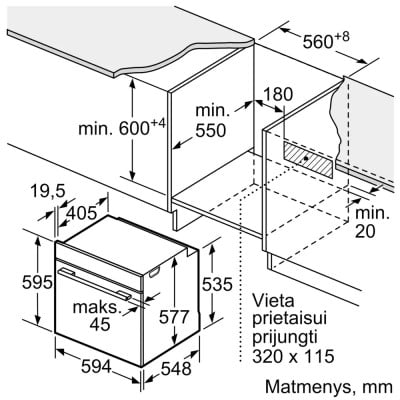 Orkaitė Bosch HBG7221B1 Įmontuojama virtuvės technika